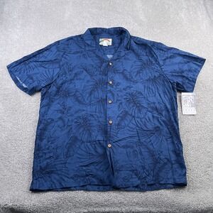 Paradise Found Shirt Mens XL Blue Hawaiian Aloha Camp Magnum PI Rayon NEW‎ NWT